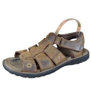 ABEO Brody Men Fisherman Sandal Size 10 Casual Comfort Brown Leather Strappy